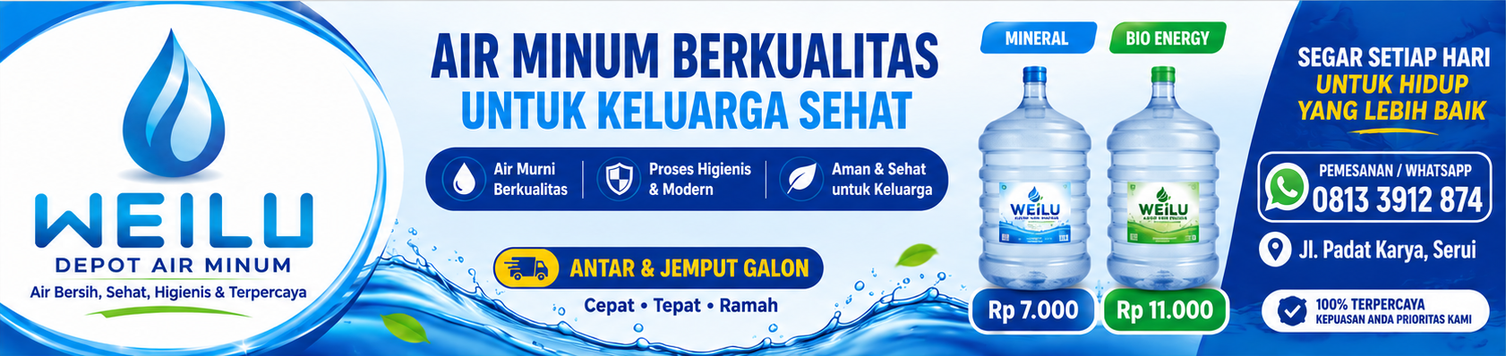Depot Air Minum WEILU - Air Bersih, Sehat, Higienis dan Terpercaya